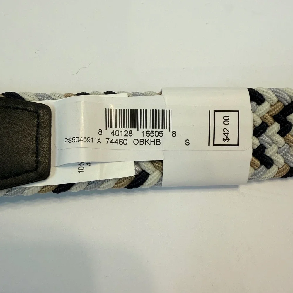 Nike Mens Woven Stretch Belt Braided Navy Khaki Grey Small 30-32 NEW Goof Sporty